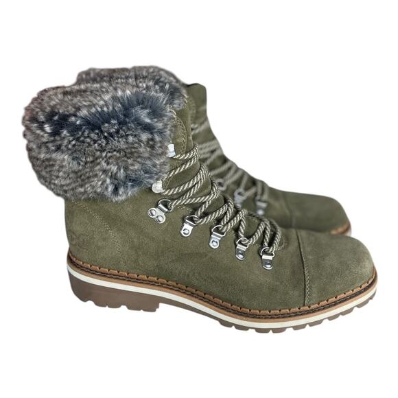 Sam Edelman Women’s Bowen Combat Green Suede Boots Size-10 - Picture 4 of 9